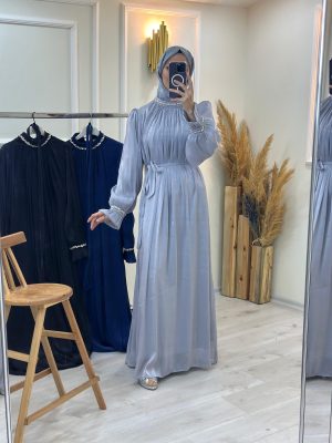 Taş Detaylı Şifon Abiye