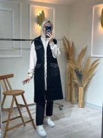 Cep Detaylı Kapüşonlu Yelek