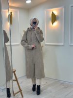 Angora Fermuarlı Kaban