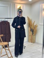 Cep Detaylı Kuşaklı Pantolon Takım