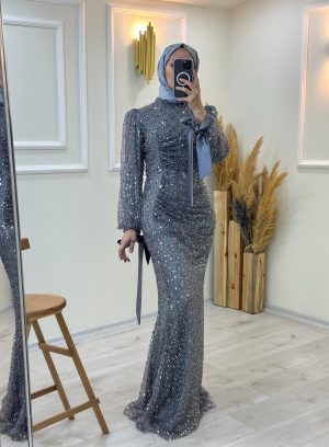 Drapeli Fiyonklu Abiye